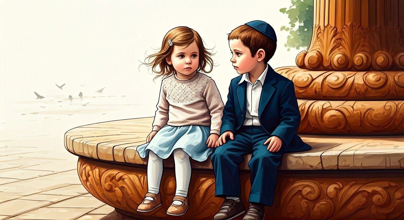 Brothers in Watercolor Sketch Style