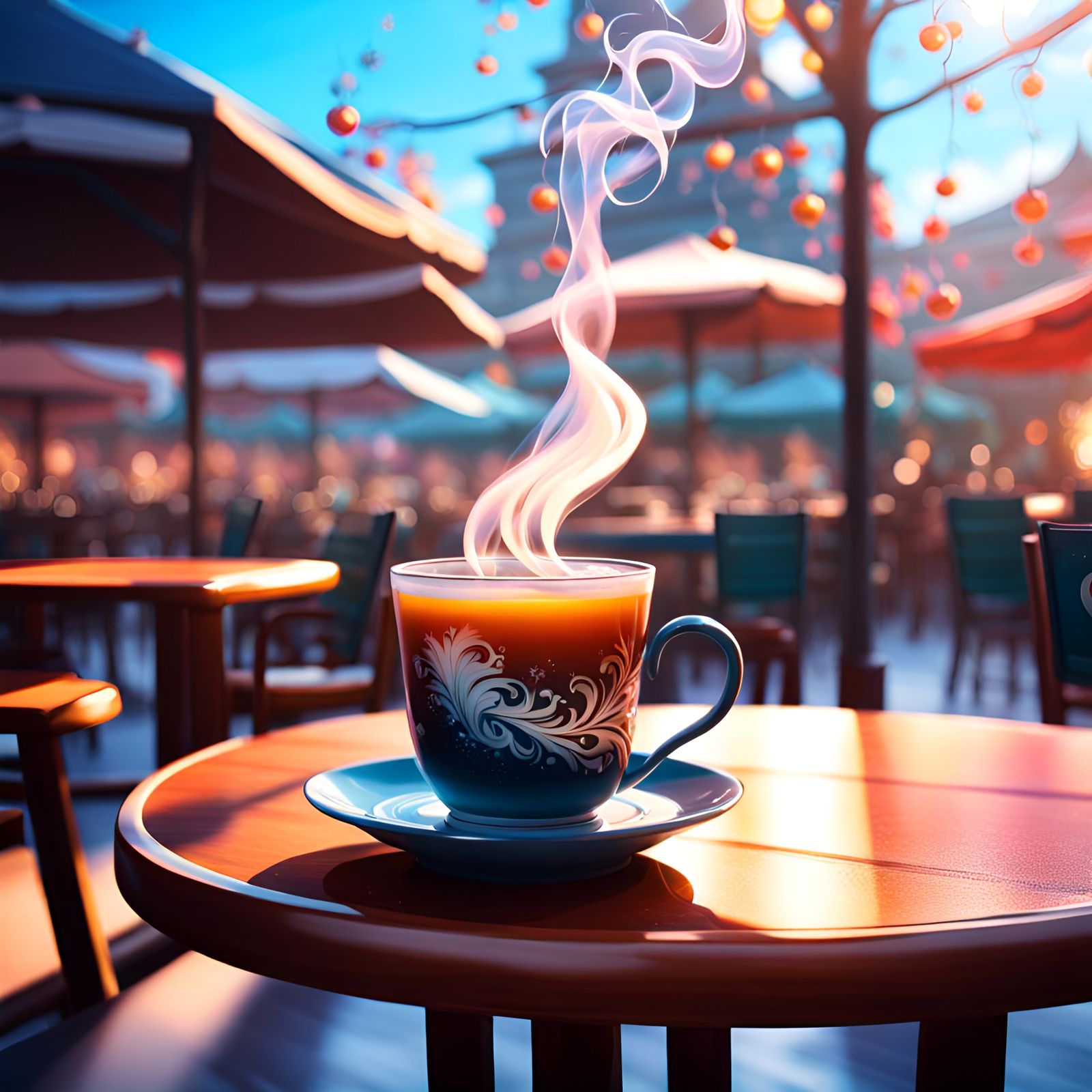 Hot Cider Mug in Anime Style