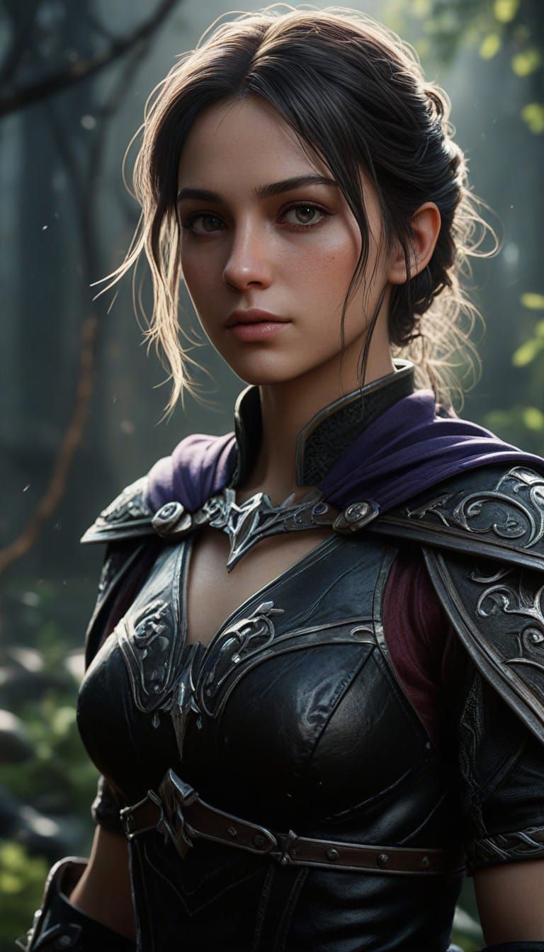 Hyper Elven Teenager Viola Soars Through Dark Skies in Epic....