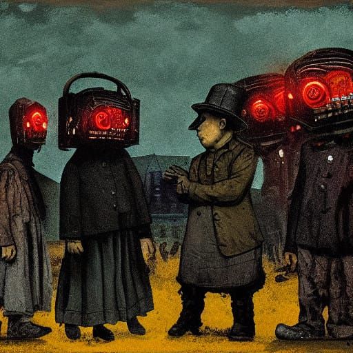 Dystopian Slavery in a Dark Cyberpunk Future