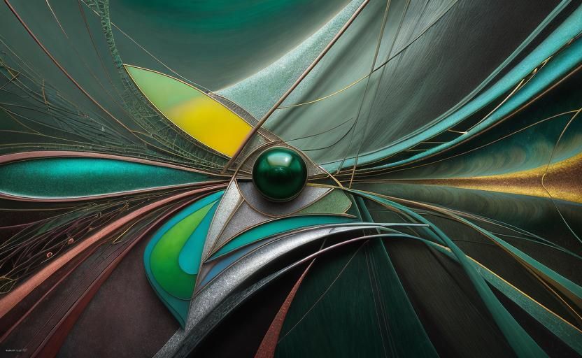 Abstract Metallic Cycles in Detailed Matte Painting