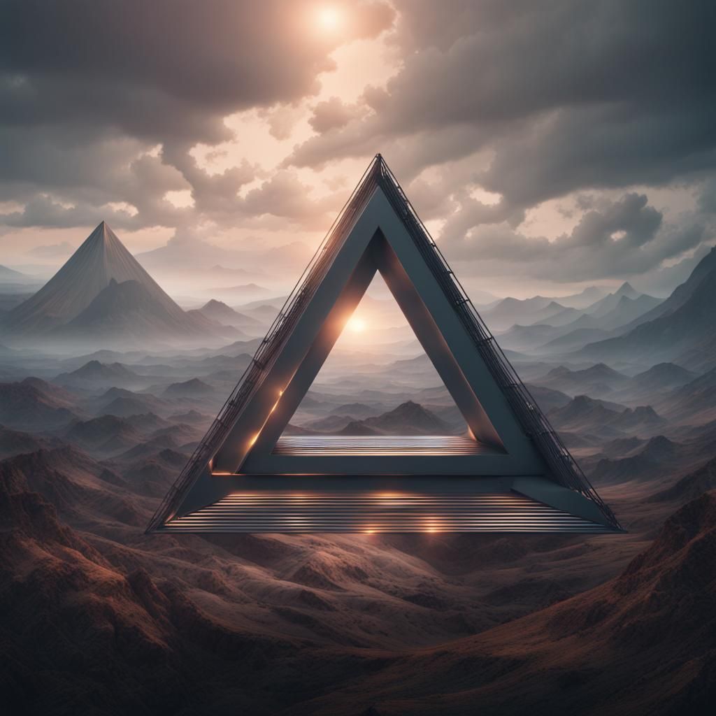 Right Triangle in Maximalist Digital Matte Painting