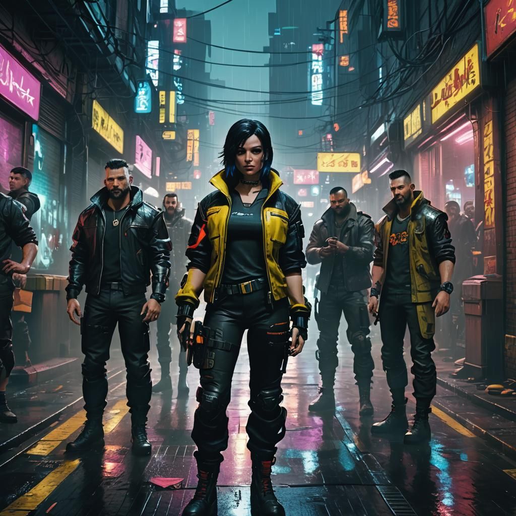 Cyberpunk Snow White and Augmented Dwarves