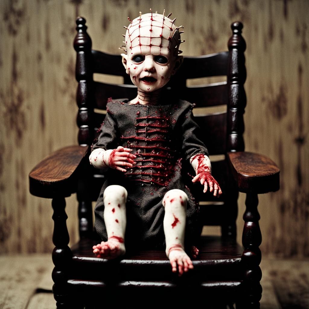 Newborn Pinhead with Female Pinhead in Dark Room