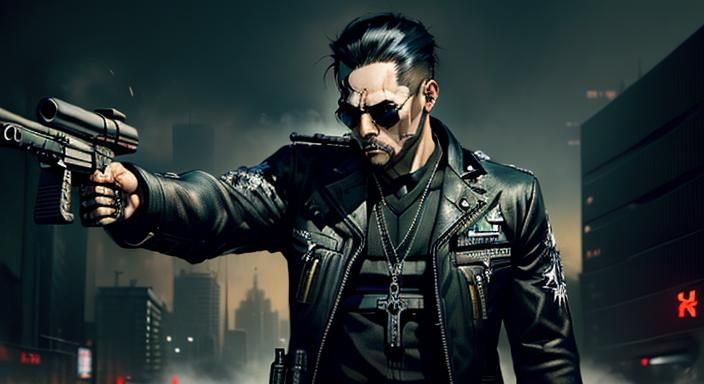 Dangerous Man with Gun in Urban Setting