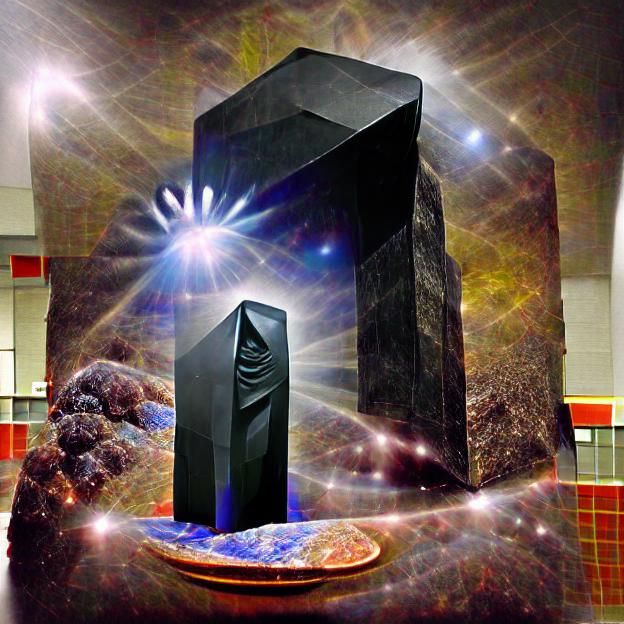 Black Monolith Radiating Light and Knowledge