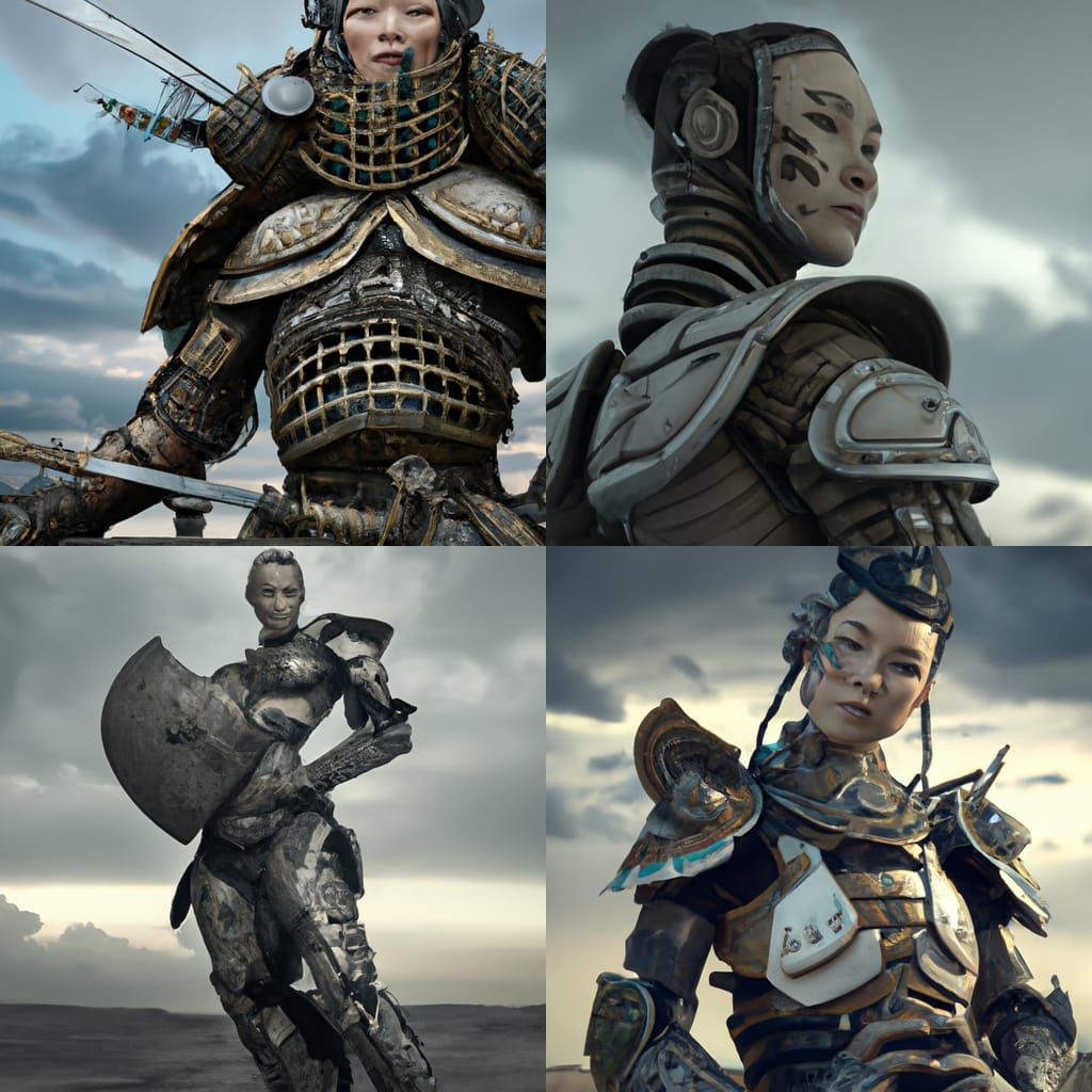 Cracked Porcelain Warrior in Chinese Armor