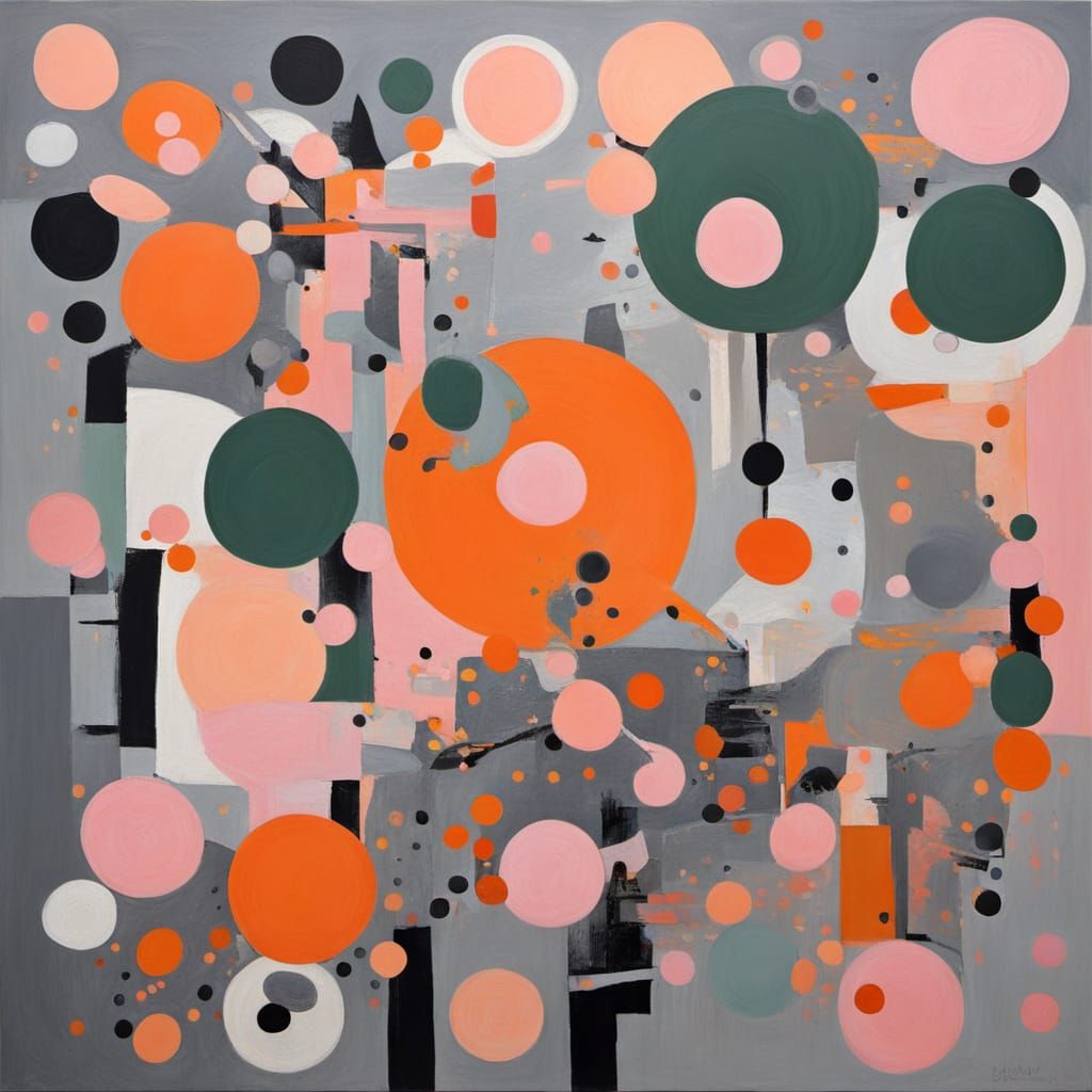 Abstract Surrealism Painting with Bauhaus and Fauvism Influe...