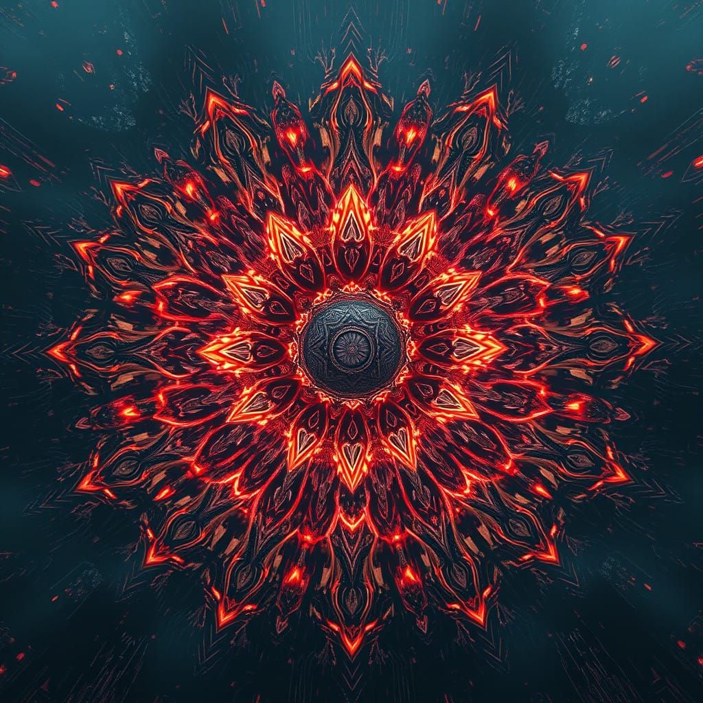 Epic Mandalascape in Vibrant Baroque Style