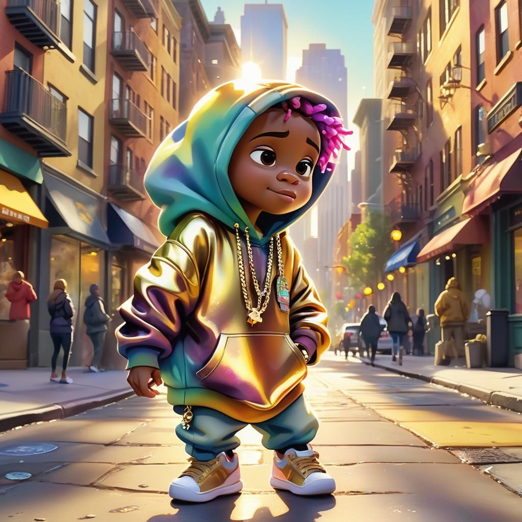 Baby Rapper Freestyles: Pixar-Style Watercolor Animation