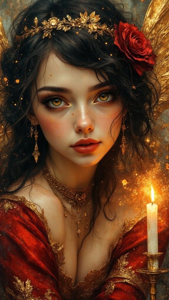 Surreal Steampunk Angel in Victorian Splendor