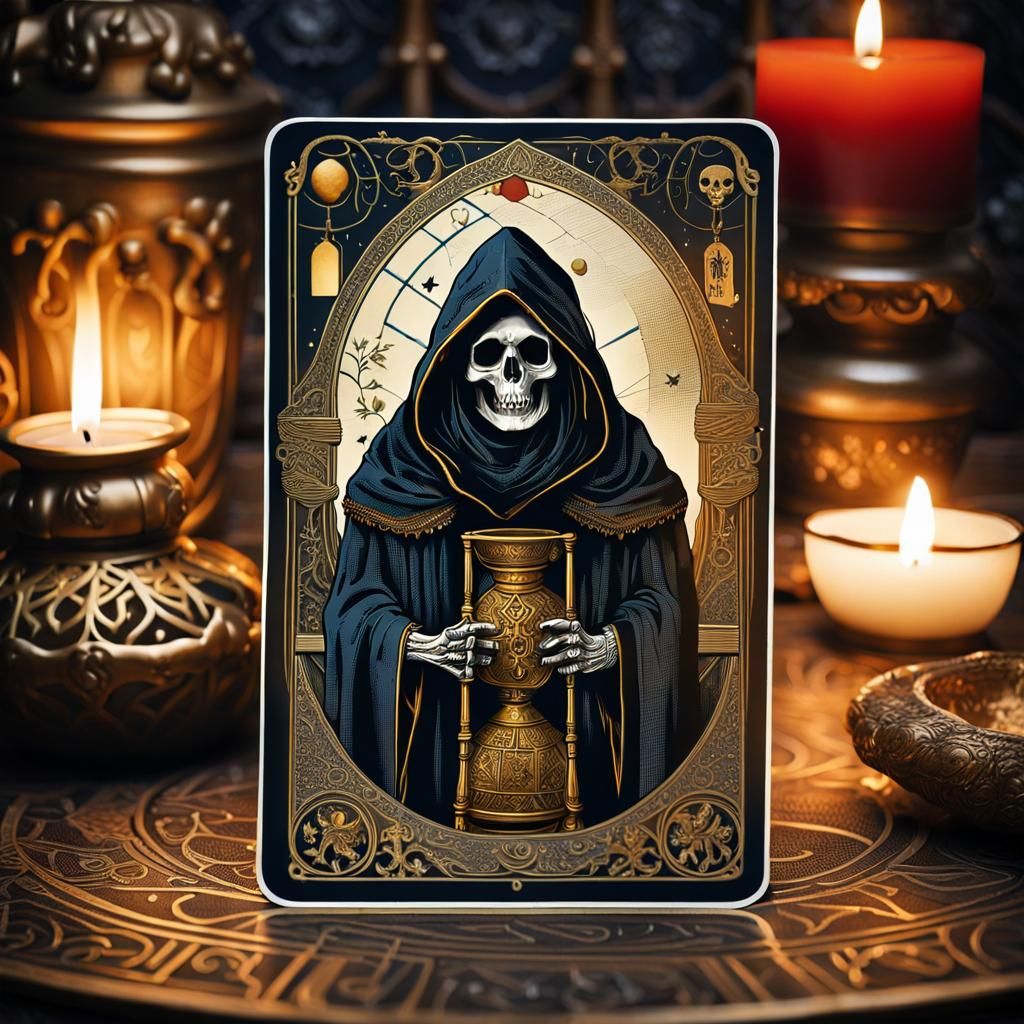 Ornate Tarot Card Depicting Death