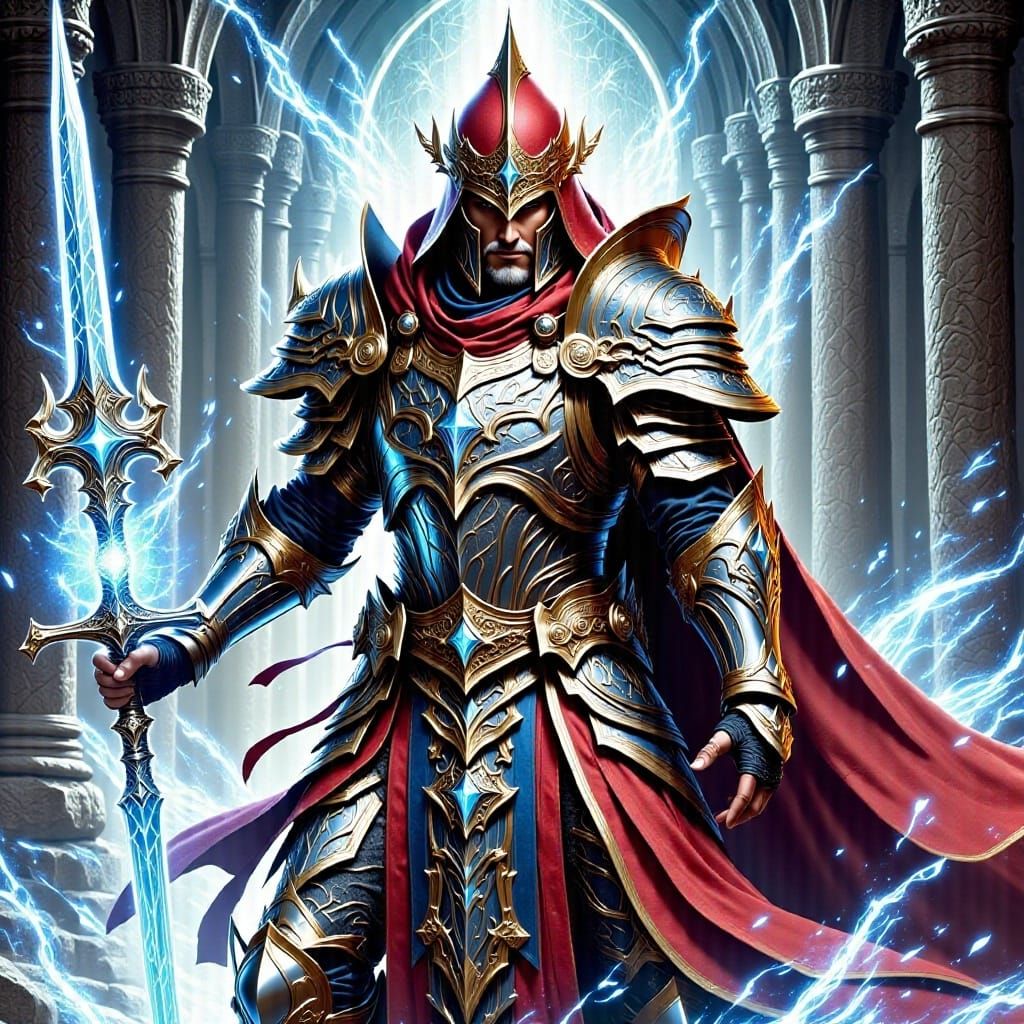 Flux Battlemage in Dynamic Fantasy Art