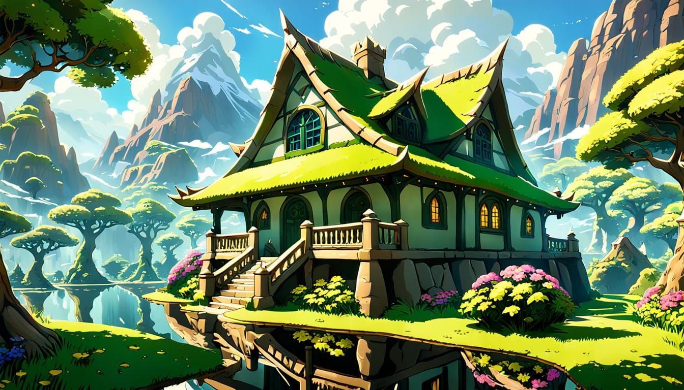 Enchanted Minish Village in Whimsical Pastel Hues