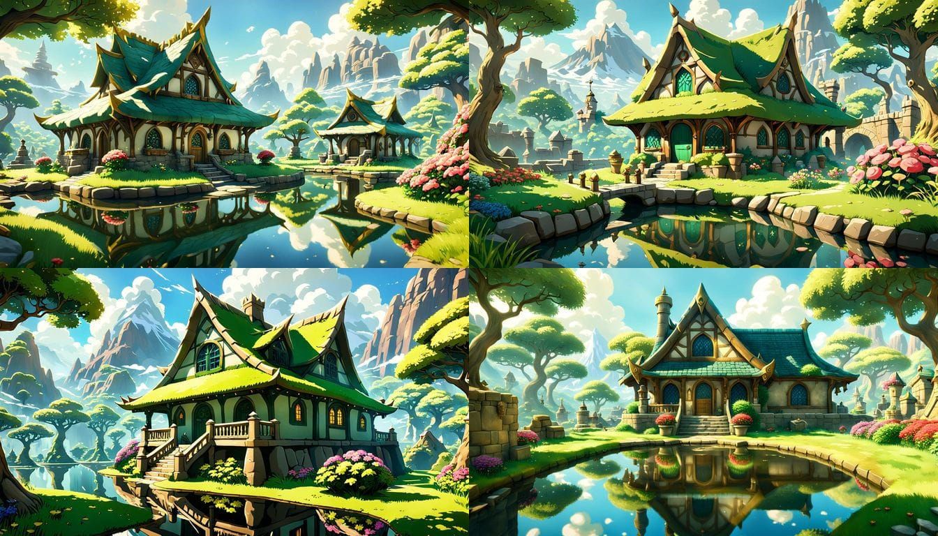 Vibrant Minish Village Envisioned in Photorealistic Style