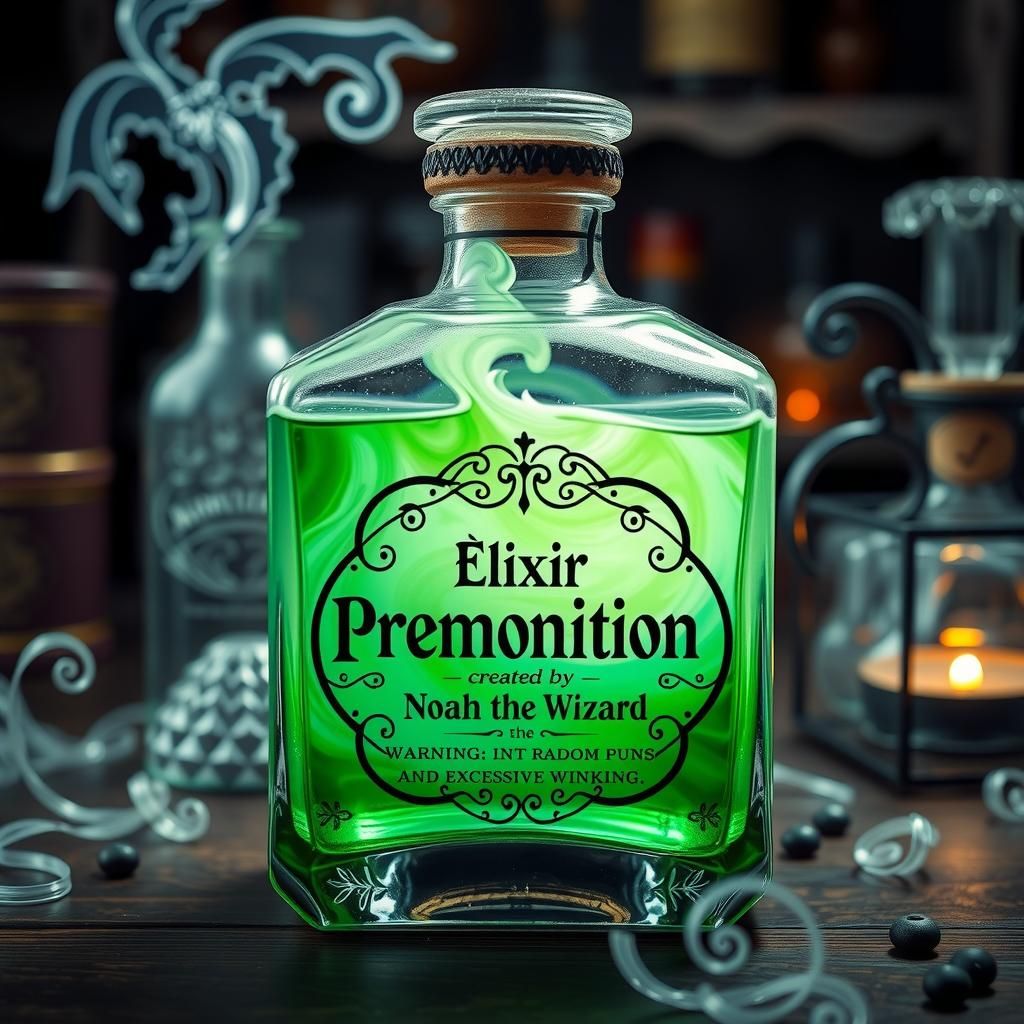Elixir of Premonition: Magical Potion in Gothic Apothecary