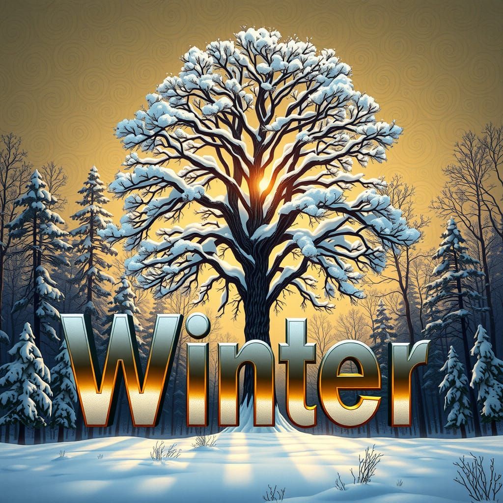 Winter Wonderland in Art Nouveau Style