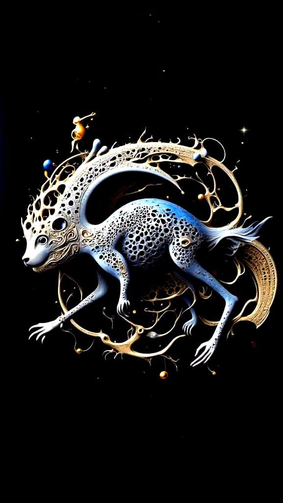 Surreal Cosmic Raft Adrift in a Vibrant Nebula