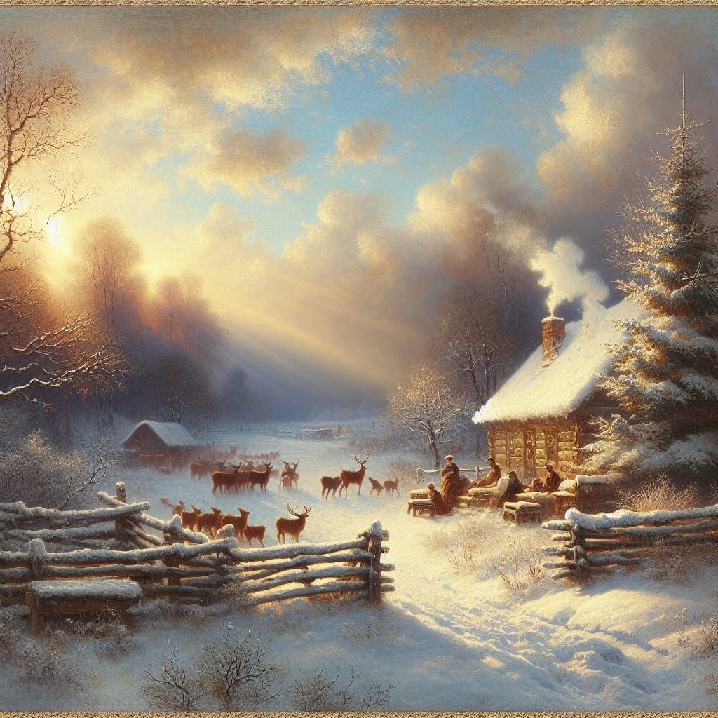 A Winter Wonderland in Soft Oil on Felt
