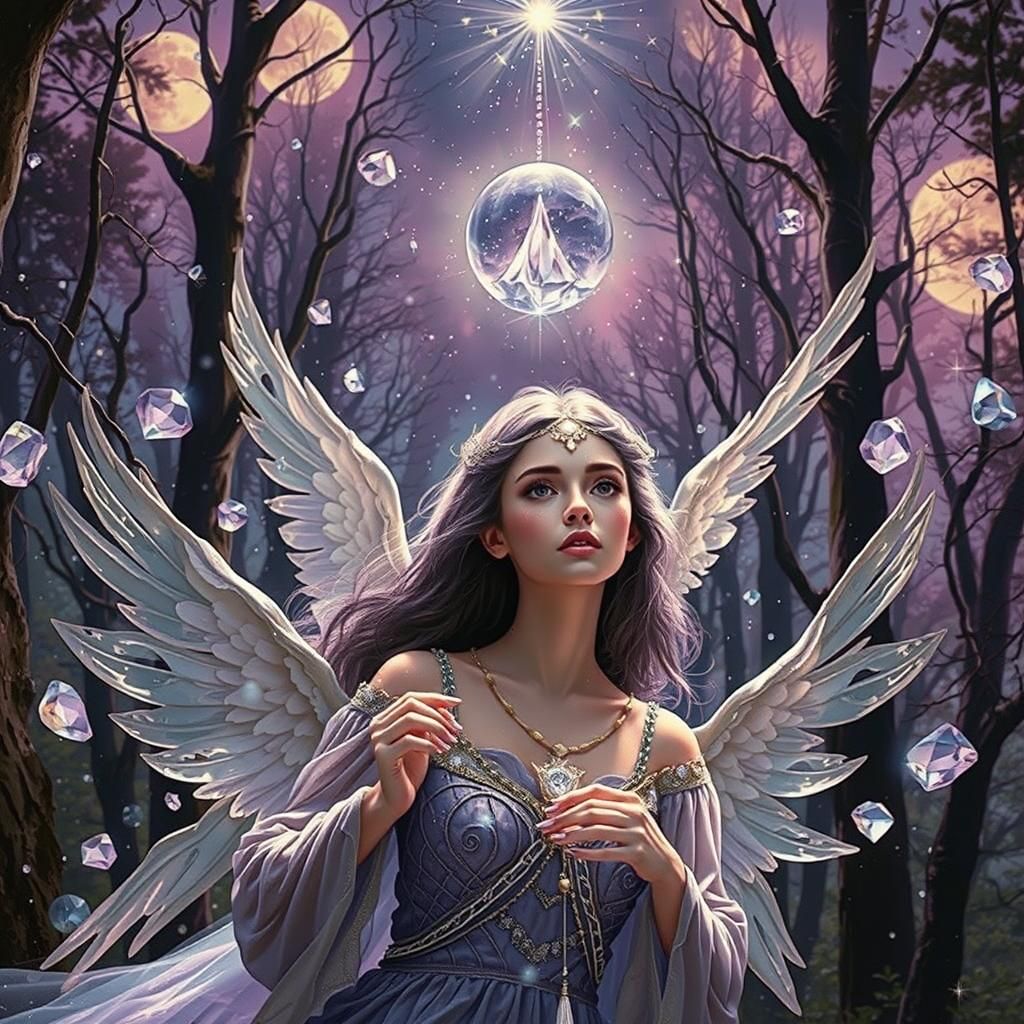 Shining Angel in Crystal Dome, Digital Matte Painting