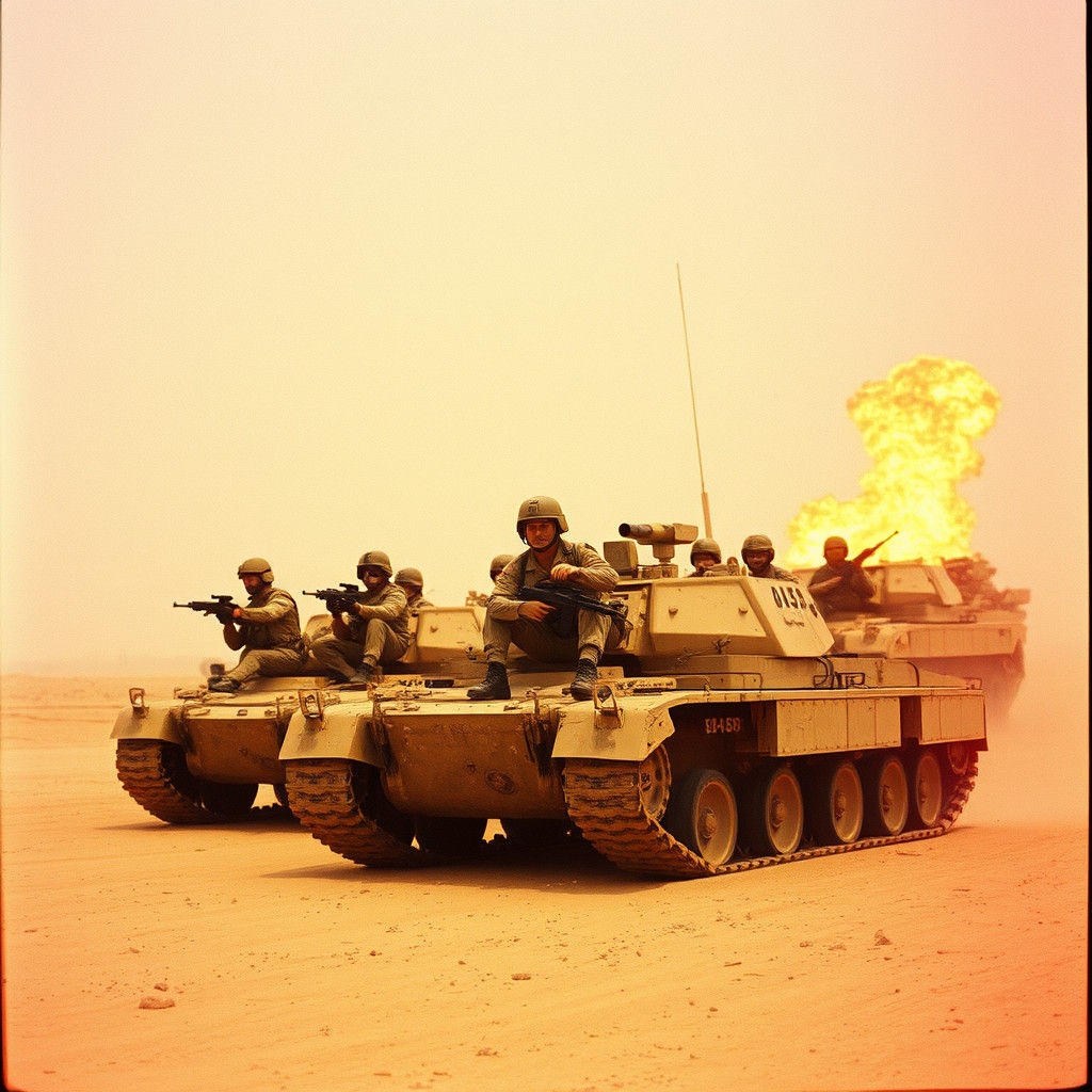 Dramatic War Scene: Cinematic Film Still