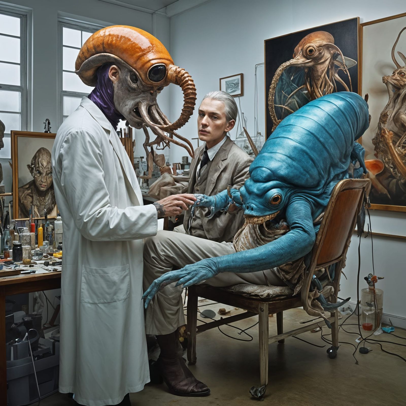 Exotic Portraits in Surreal Laboratory: Hyperrealistic Art