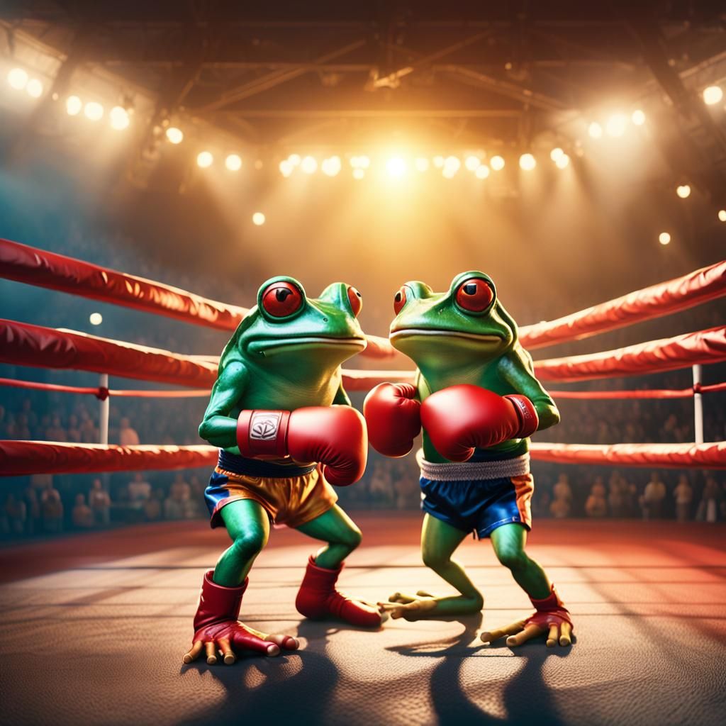 Frogs Boxing in a Ring: Digital Matte Painting