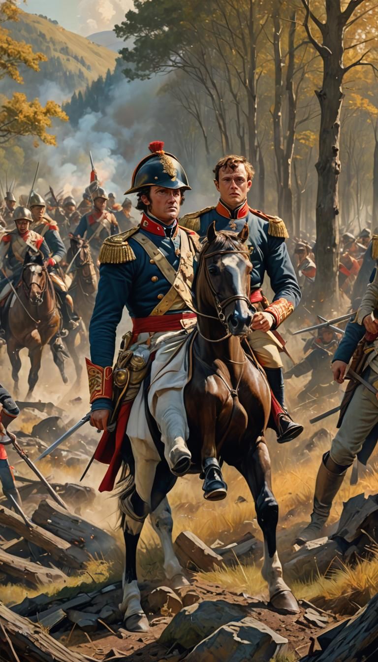 Napoleon in Chaotic Battlefield: Hyper-Realistic Fantasy Art