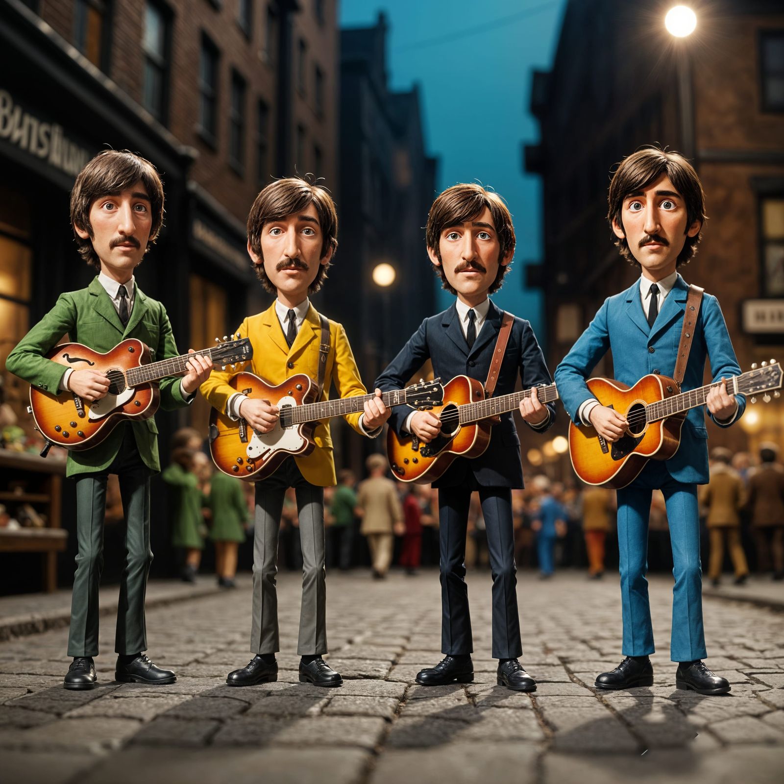 The Beatles as Claymation Icons in Hyperrealistic 64MP HDR