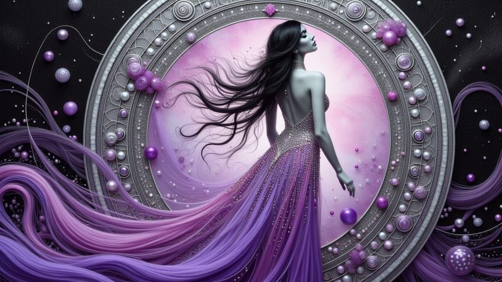 Ethereal Sorceress Steps Through a Vibrant Portal in a Cyber...