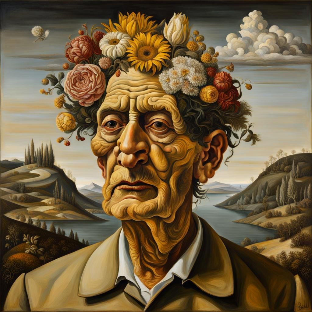 Surreal Landscape Inspired by Freud and Arcimboldo