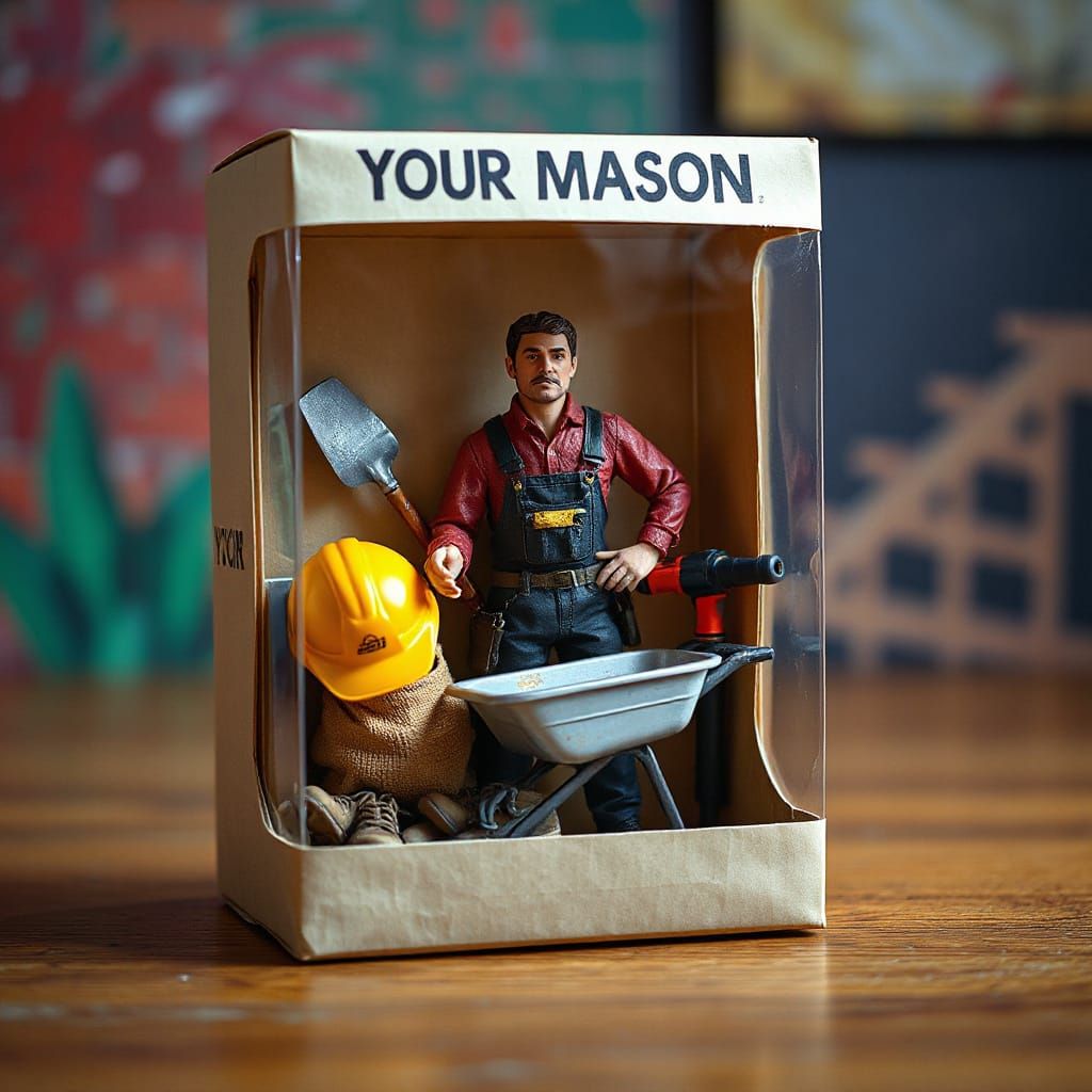 Bricklayer Action Figure in Toy Box