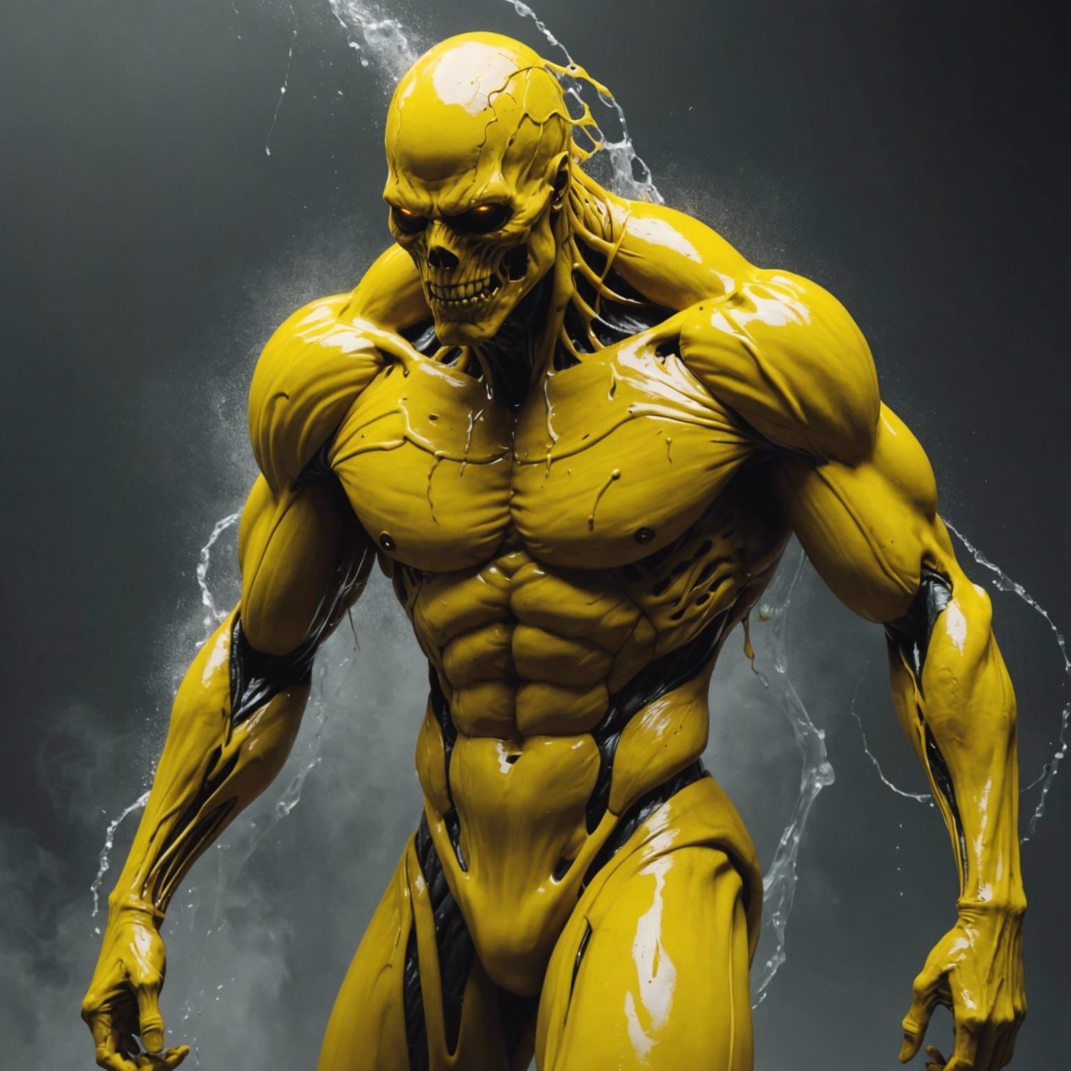 Scp 096, Hunchback, yellow liquid flowing from shoulders. Ve...