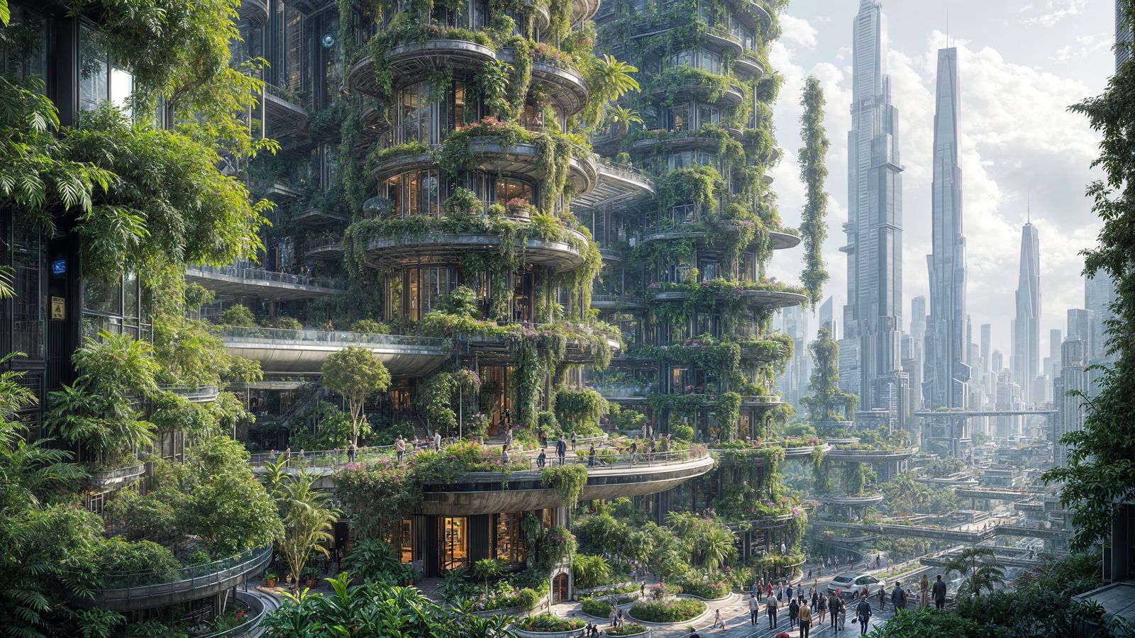 Futuristic Vertical Farm Oasis in 8K Resolution
