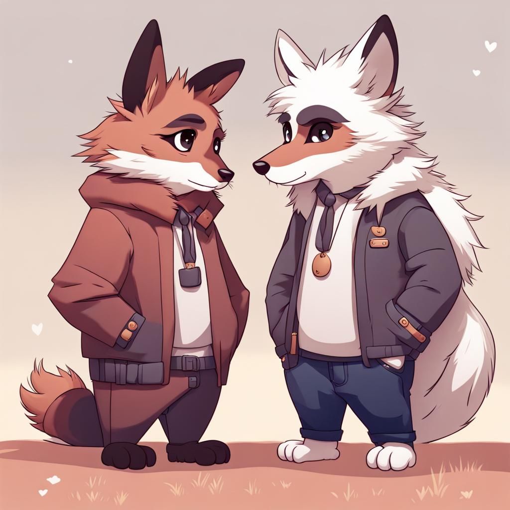 Cute Furry Couple Illustration