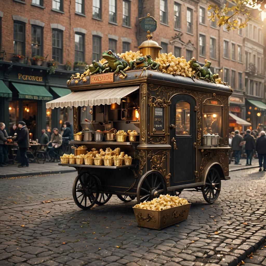 Baroque Style Popcorn Machine with Frogs