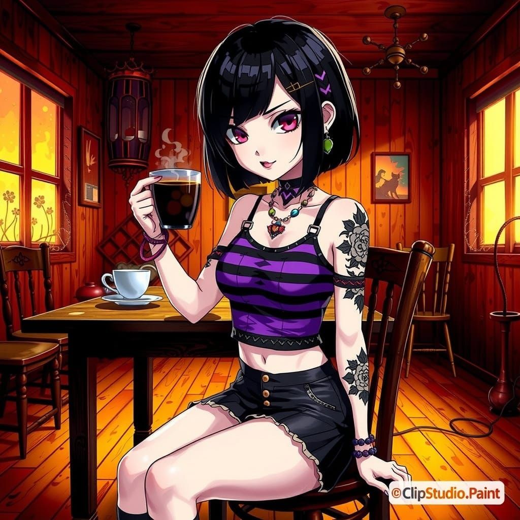 Anime Girl in Burning House, Studio Trigger Style