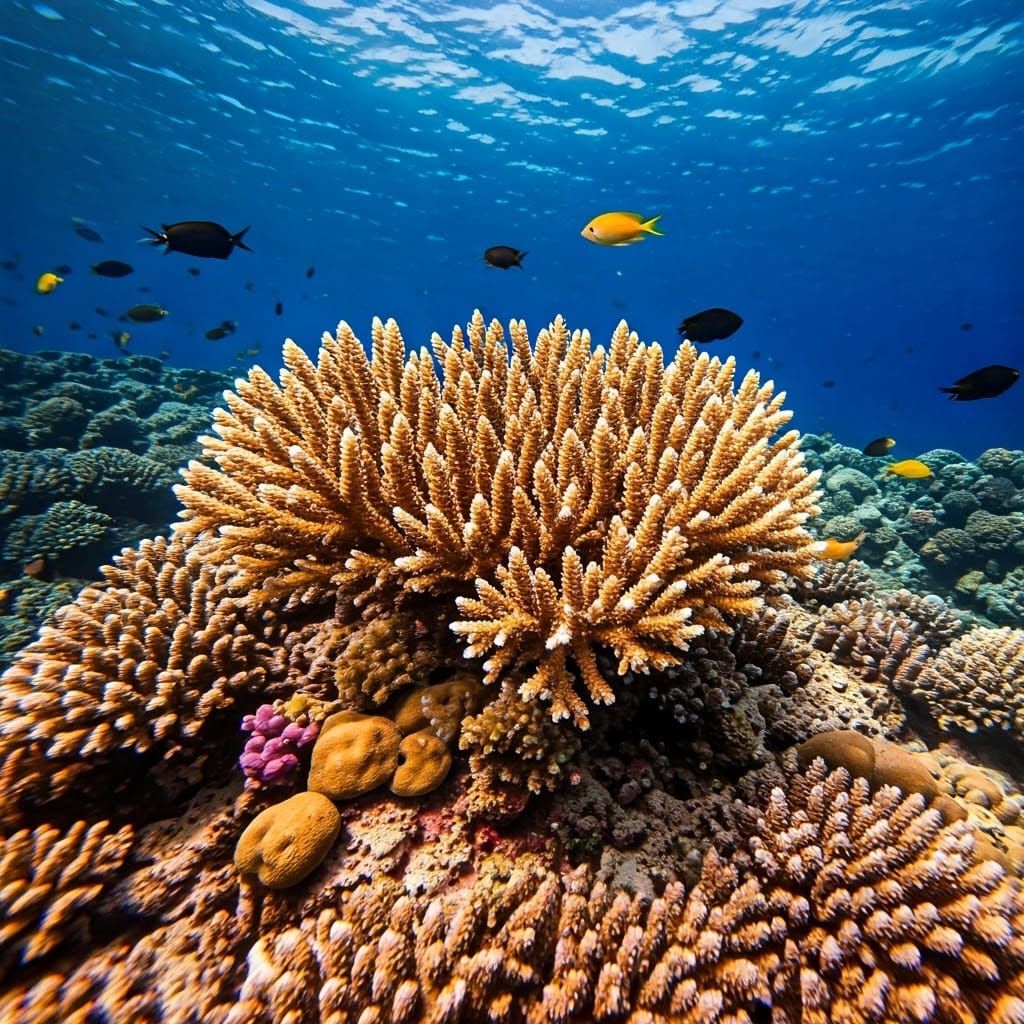 Vibrant Coral Reef Scene in Aquatic Style