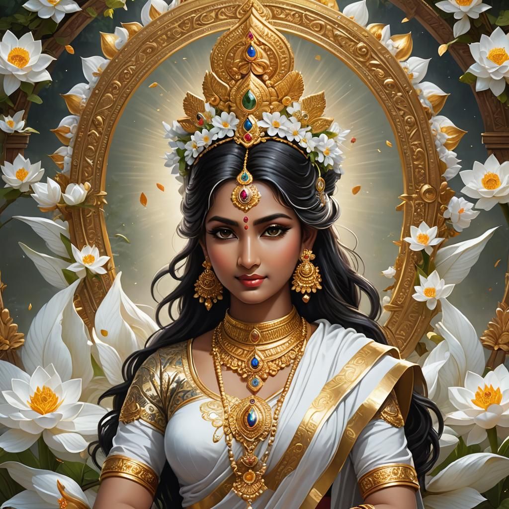 Goddess Saraswati in Divine Splendor