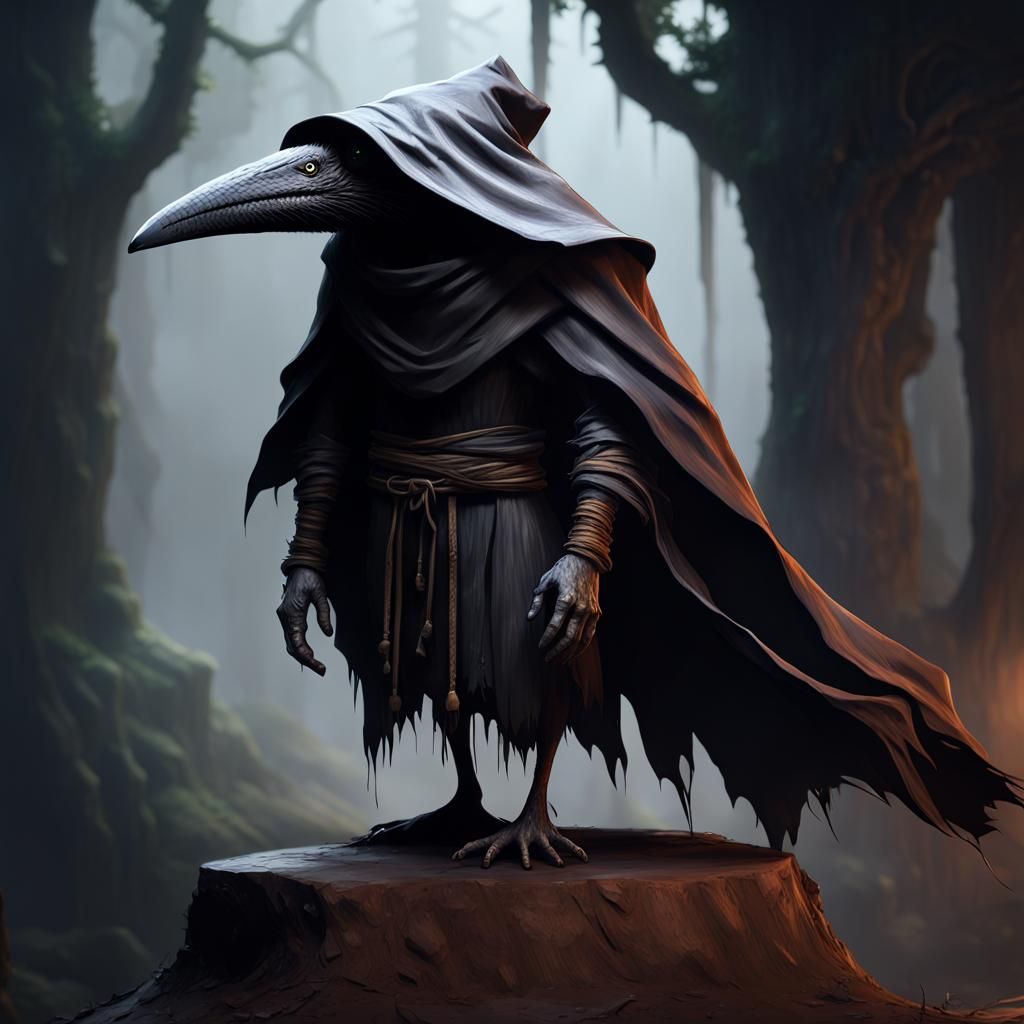 Dark Fantasy Kenku in Tattered Pajamas