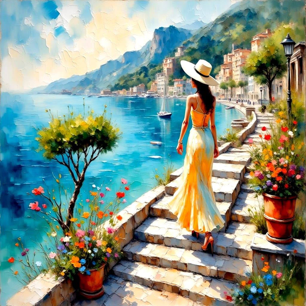 Surreal Italian Beauty Captured in Encaustic Wax Style