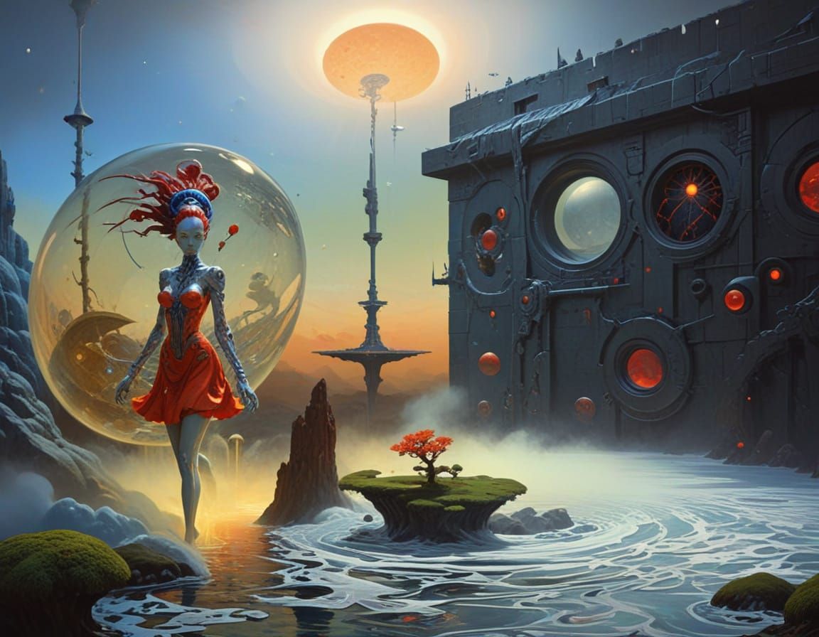 3D sci-fi ubiquitous over-stimulated inspiration By James Jean; by Rufino Tamayo; wonderland