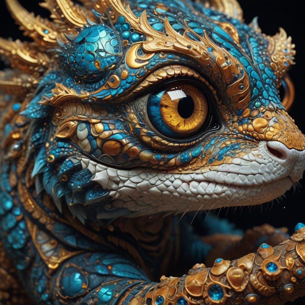 Blue Cat Gecko- inspiration and prompt by @ CrystalCutter