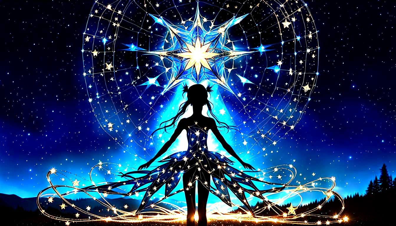 Neurographic Fairy Among Interconnected Stars