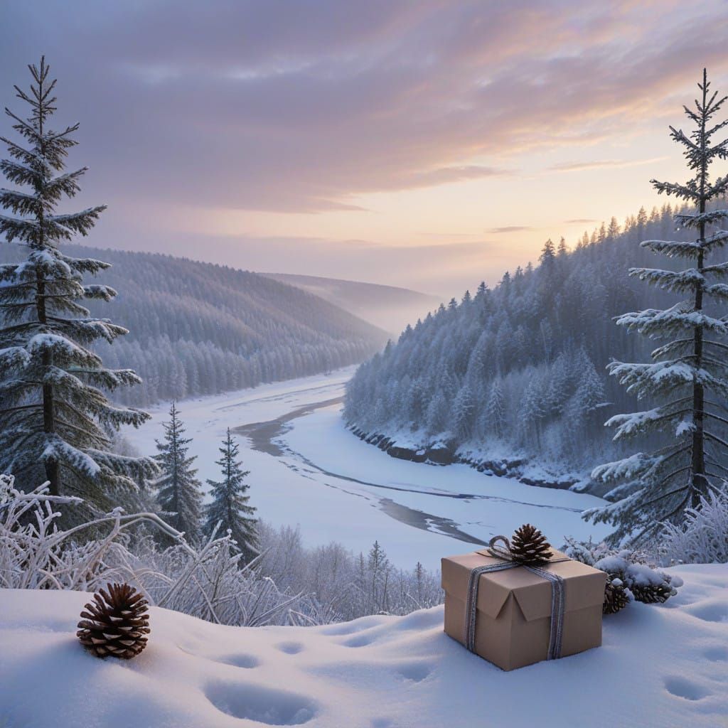 Winter Wonderland Christmas Card with DSLR Camera