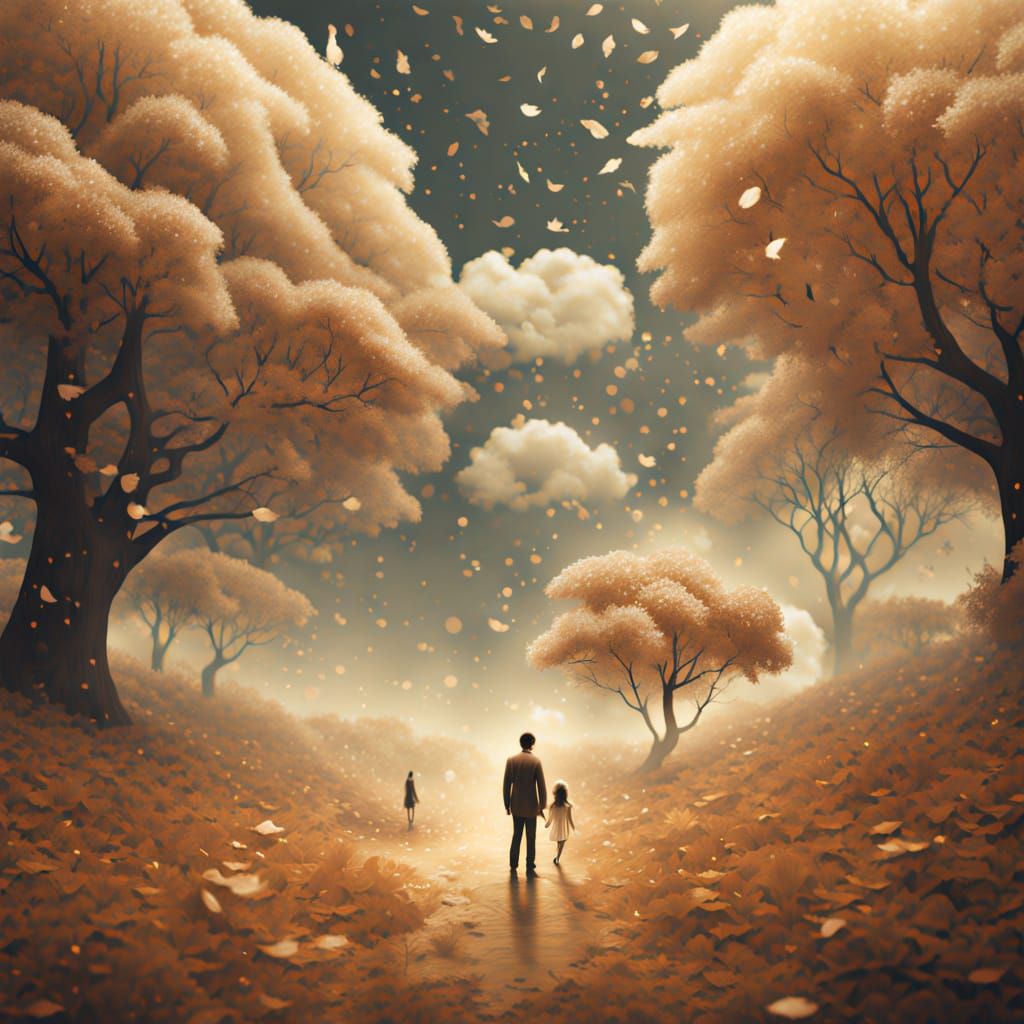 Whimsical Surrealism in Golden Light