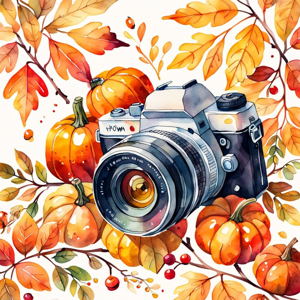 Autumn Still Life with Rowan and Camera