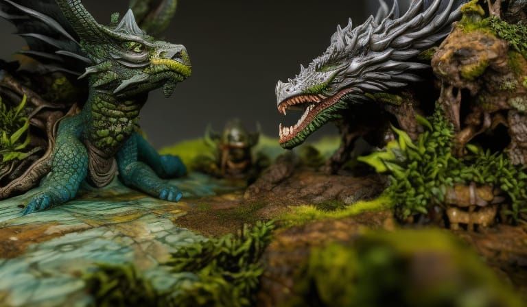 Eldritch Dragon Diorama in Clockpunk Style