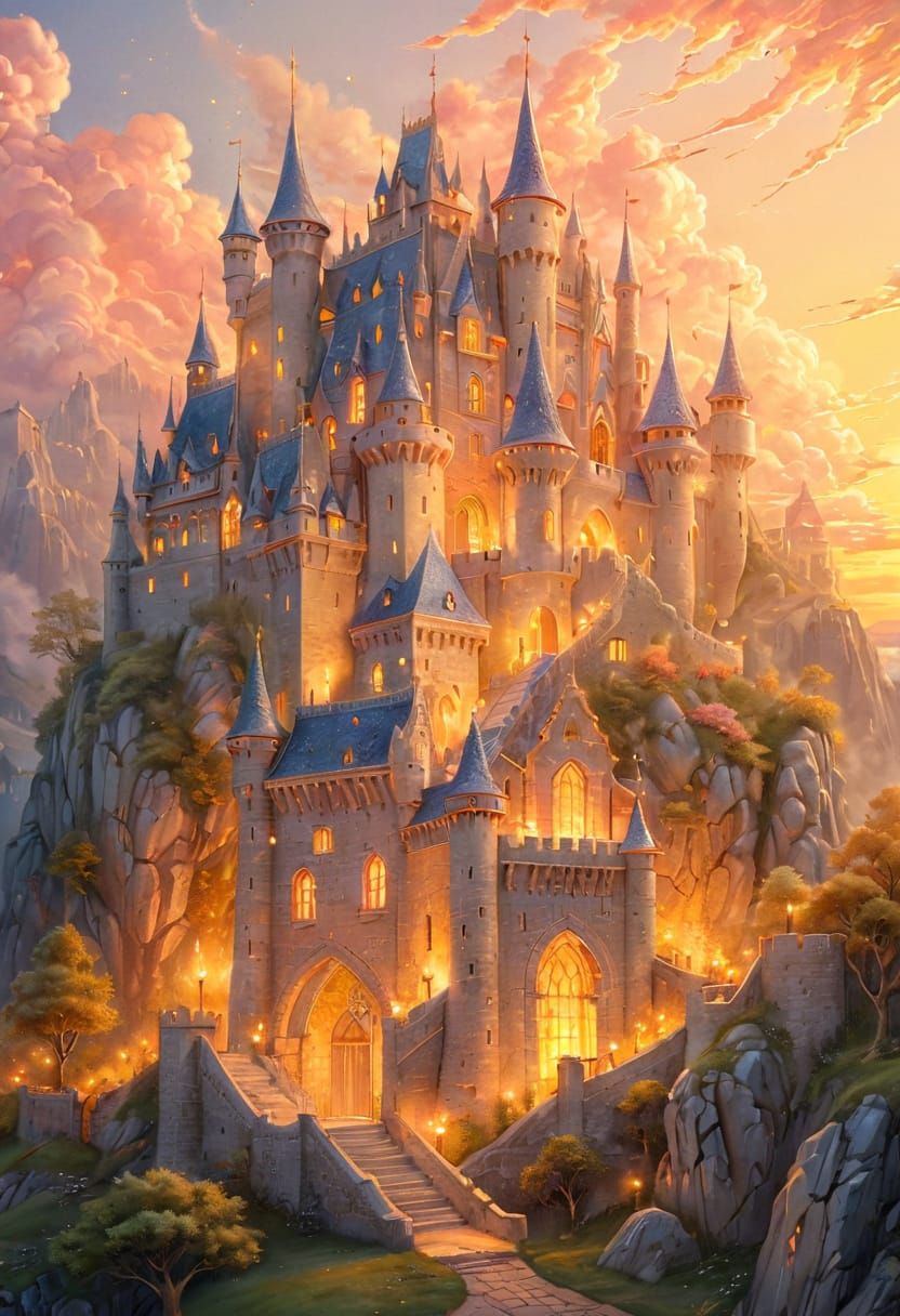 Love Fortress in Vibrant Colored Pencil Sketch