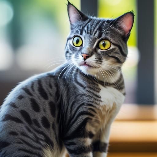 Cat with Fish, Professional Photography Style